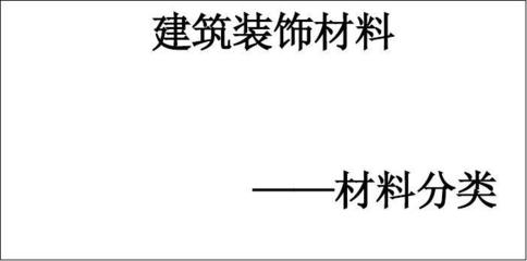 建筑装饰材料分类